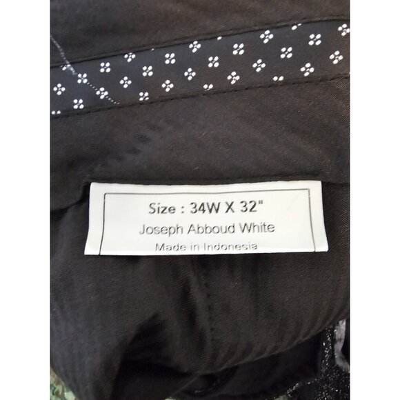 Joseph Abboud White Men's Pants Size 34 X 32 Gray Plaid Dress Pants - Picture 8 of 10